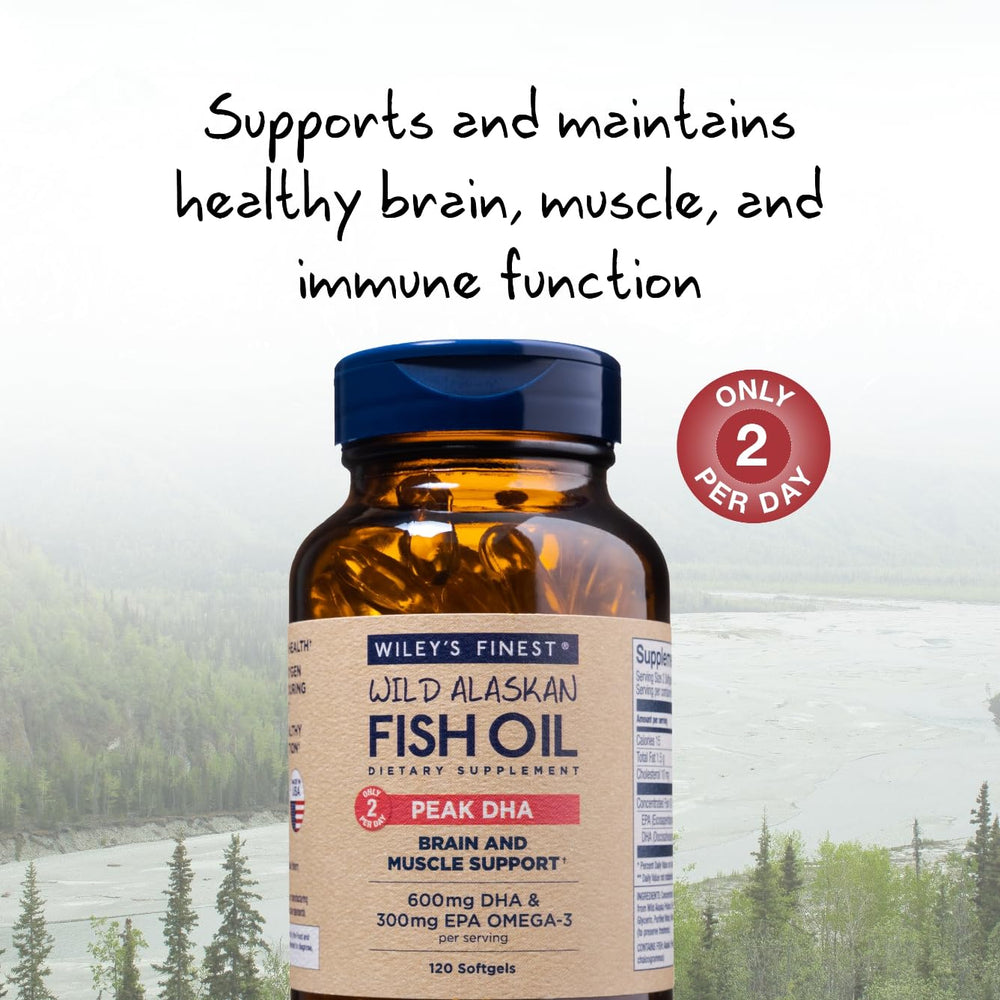 Two softgels of wild Alaskan fish oil