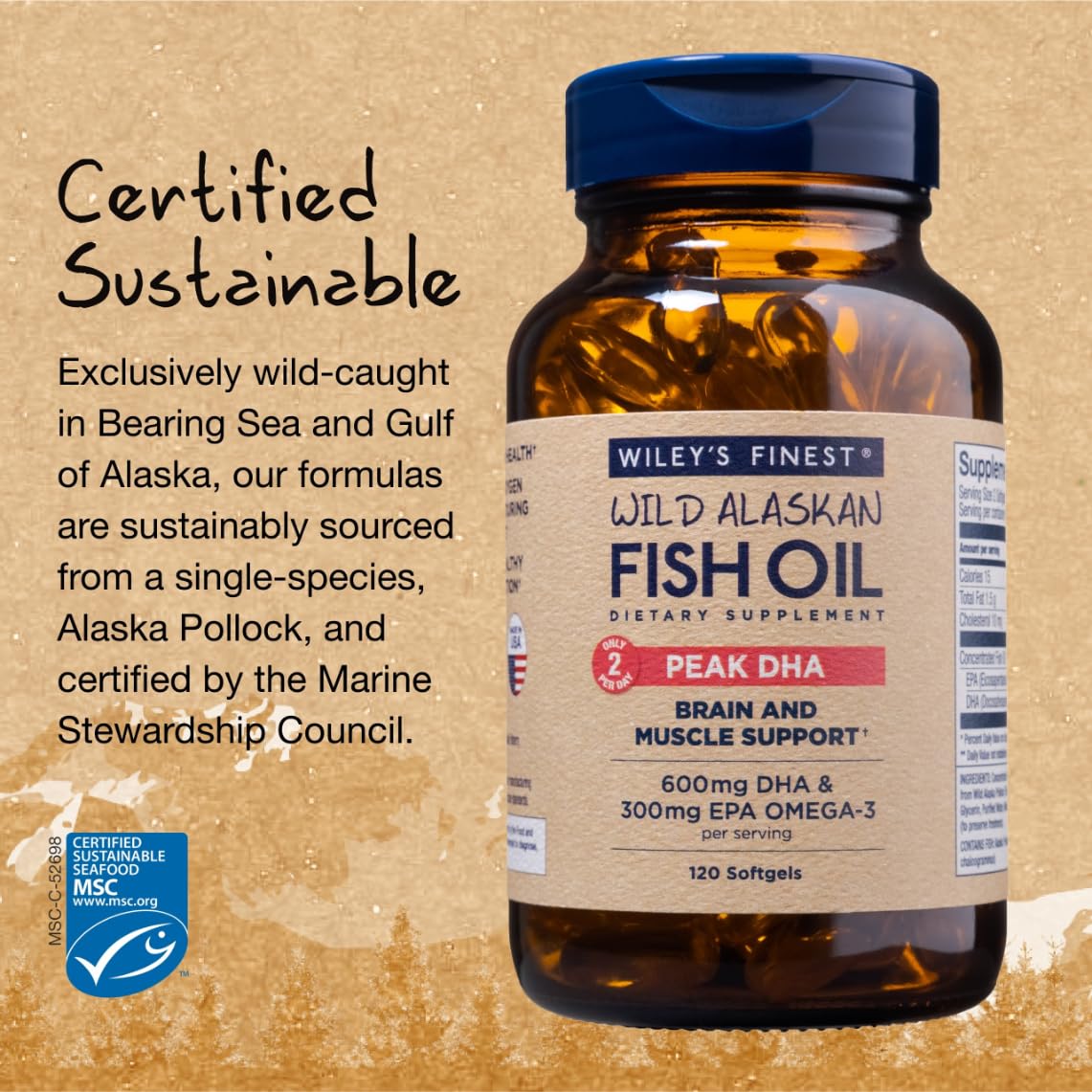 Sustainably sourced Wild Alaskan Pollock oil logo