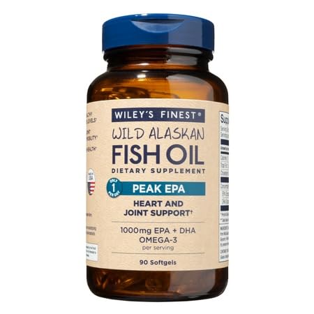 Wiley's Finest Wild Alaskan Fish Oil Peak EPA bottle and label