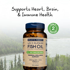 Close-up of softgel showing 630 mg EPA+DHA per softgel