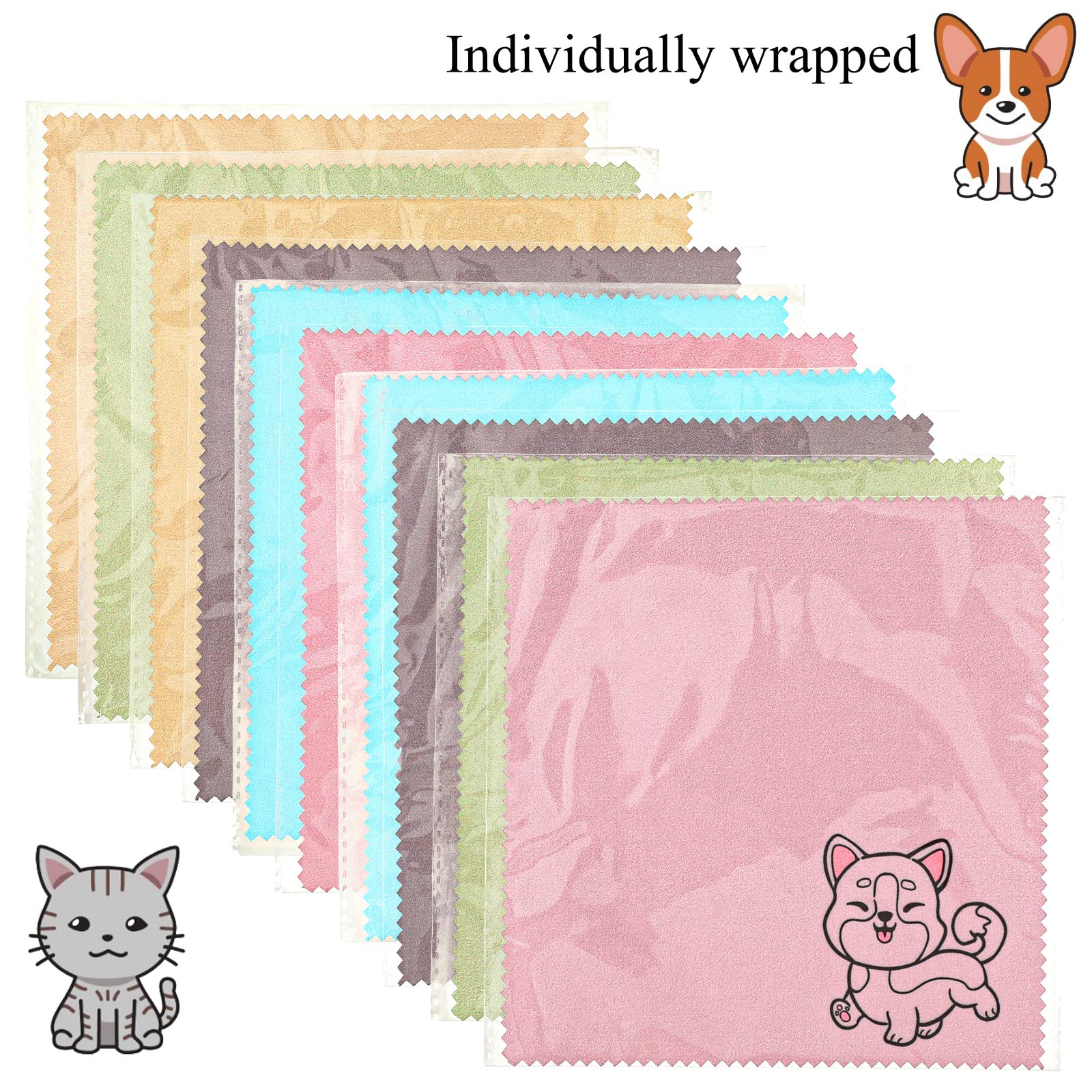 Brown dog pattern microfiber cleaning cloth for camera lenses