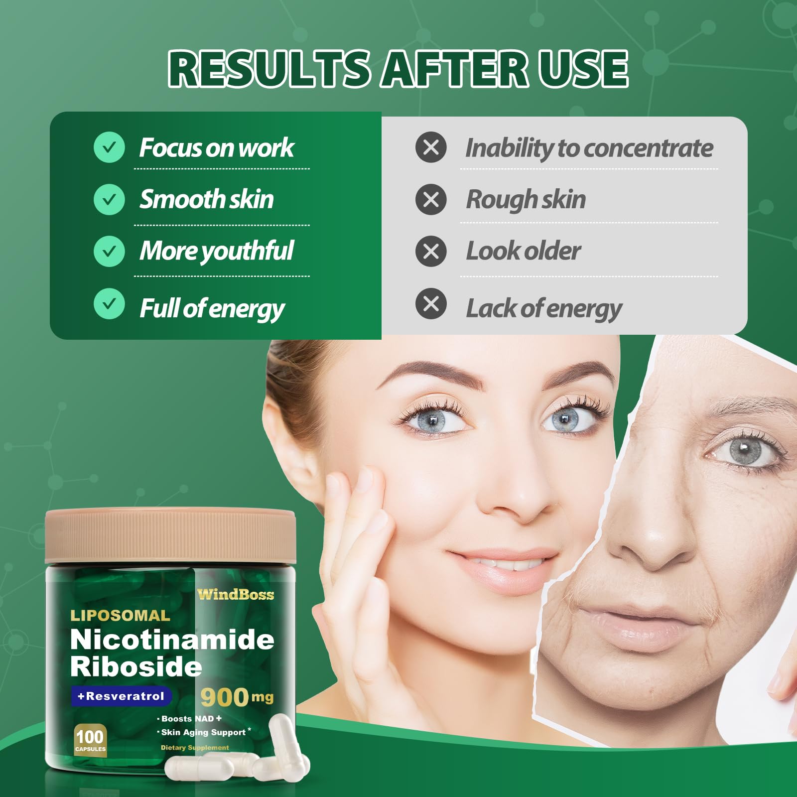 Clean, non-GMO ingredient label on bottle