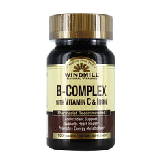 Windmill B-Complex Tablets with Vitamin C and Iron - 100 count