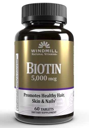 Windmill Biotin 5000 mcg bottle – 60 count (hero image)