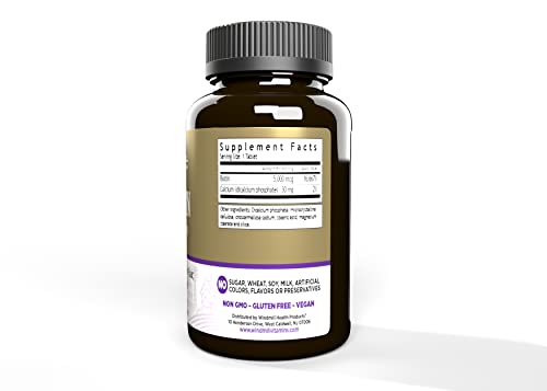 Biotin 5000 mcg tablets supporting hair, skin and nails