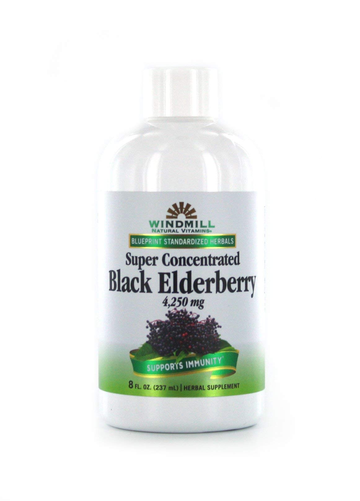 Windmill Natural Vitamins Black Elderberry Liquid bottle, 8 fl oz