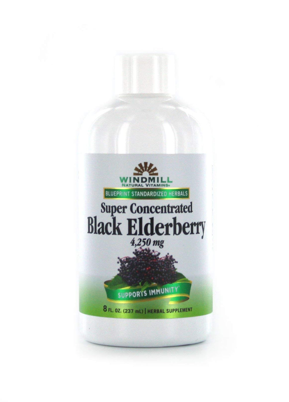 Windmill Natural Vitamins Black Elderberry Liquid bottle, 8 fl oz