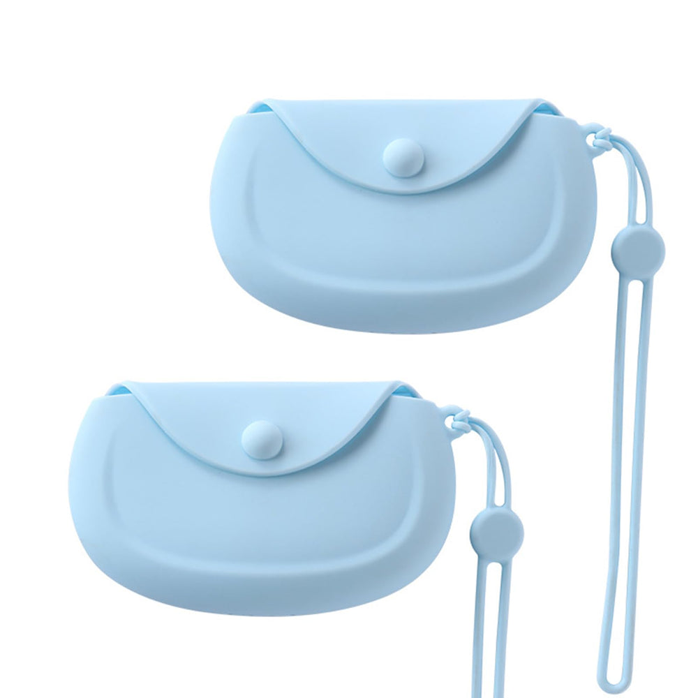 WINDISUU Blue Silicone Retainer Case with vent holes and lanyard – front view