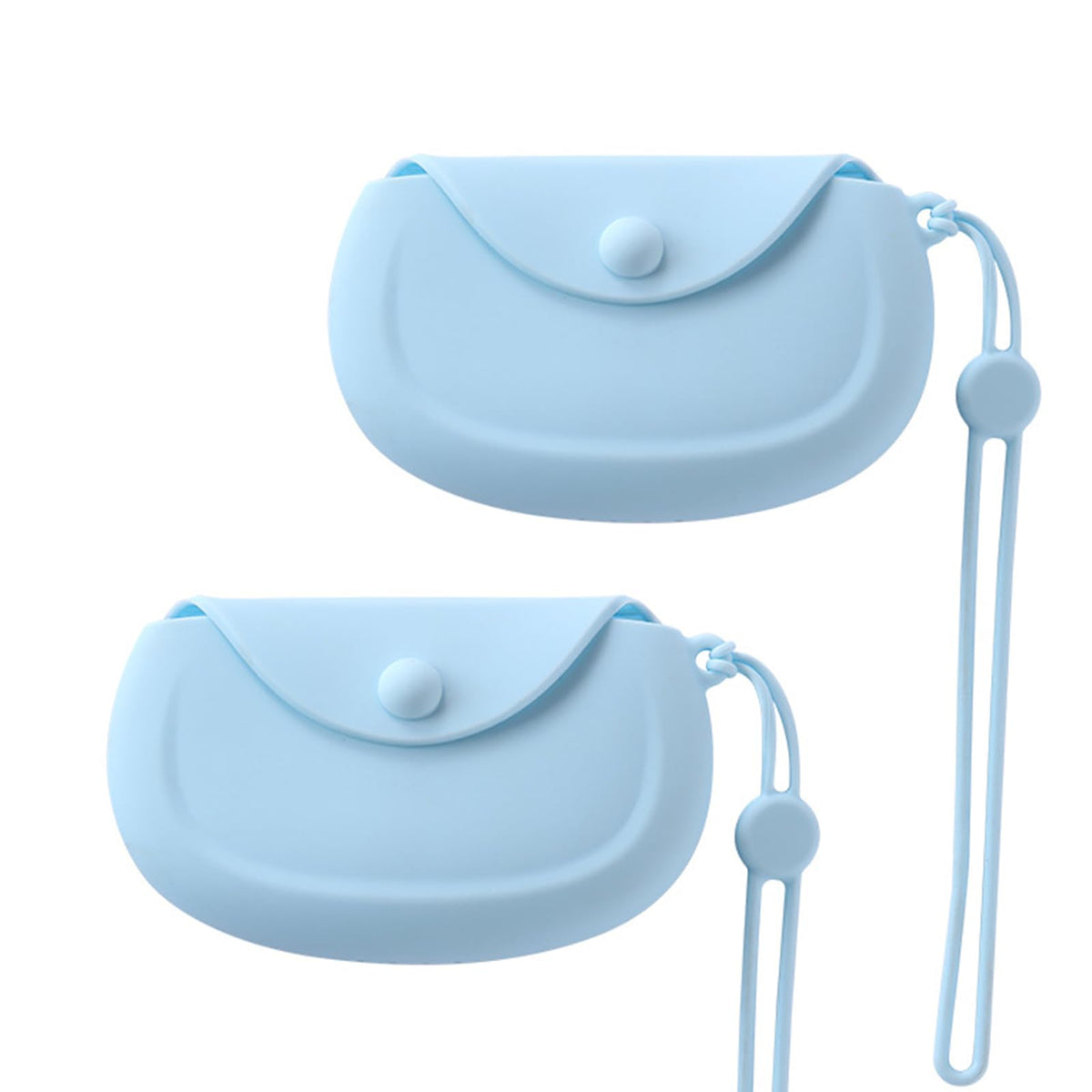 WINDISUU Blue Silicone Retainer Case with vent holes and lanyard – front view