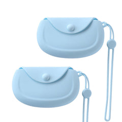 WINDISUU Blue Silicone Retainer Case with vent holes and lanyard – front view