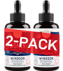 Windsor Botanicals Liquid Iron for Women 2-pack orange flavor bottles