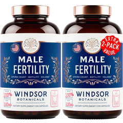 Windsor Botanicals men's fertility supplement bottle with 240 pills