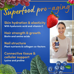 Organic fruits and vegetables included in the vegan formula