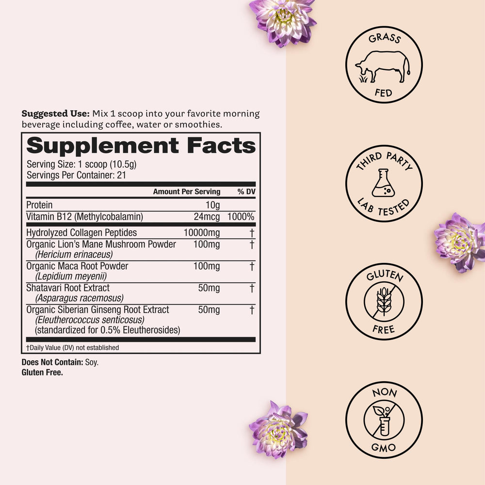 Woman taking Glow Up AM in the morning