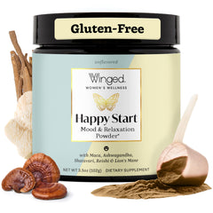 Winged Wellness Happy Start chocolate mood-boosting powder canister