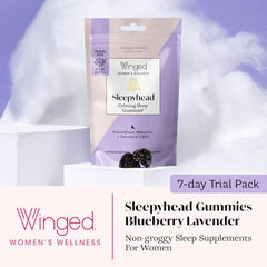 Close-up of Sleepyhead gummies packaging and label