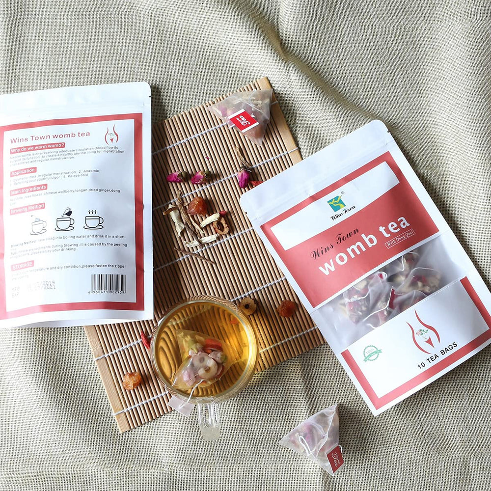 Lifestyle image showing daily wellness with Wins Town Womb Tea