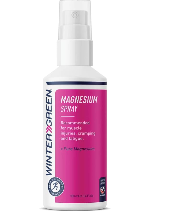 Wintergreen Magnesium Body Spray bottle on white background