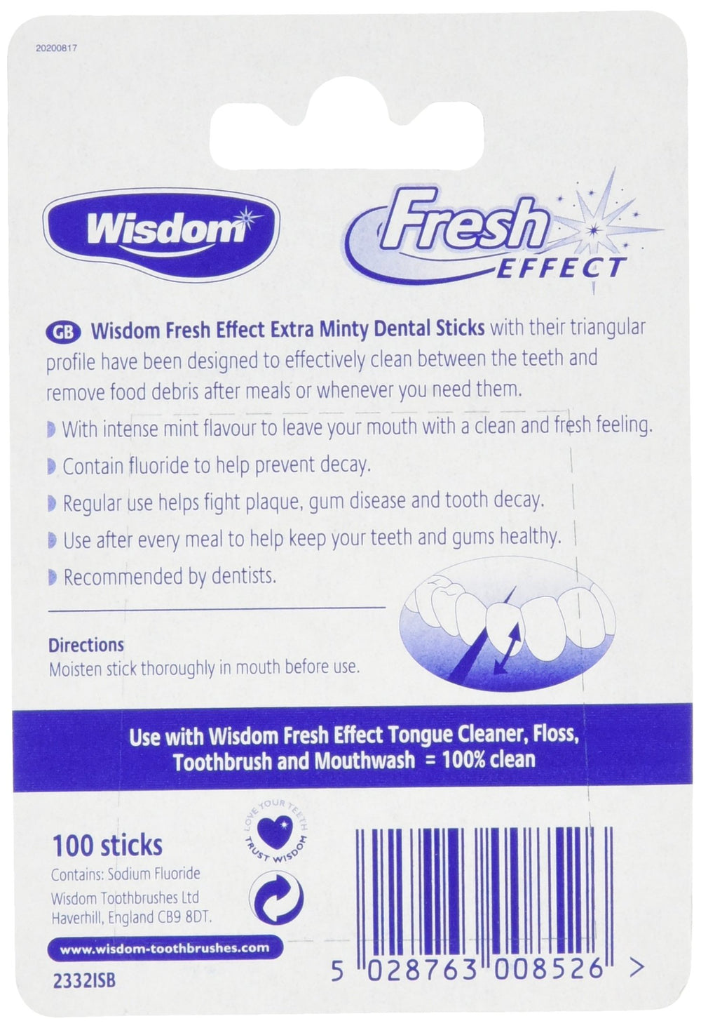 Fluoride-containing dental sticks for stronger teeth