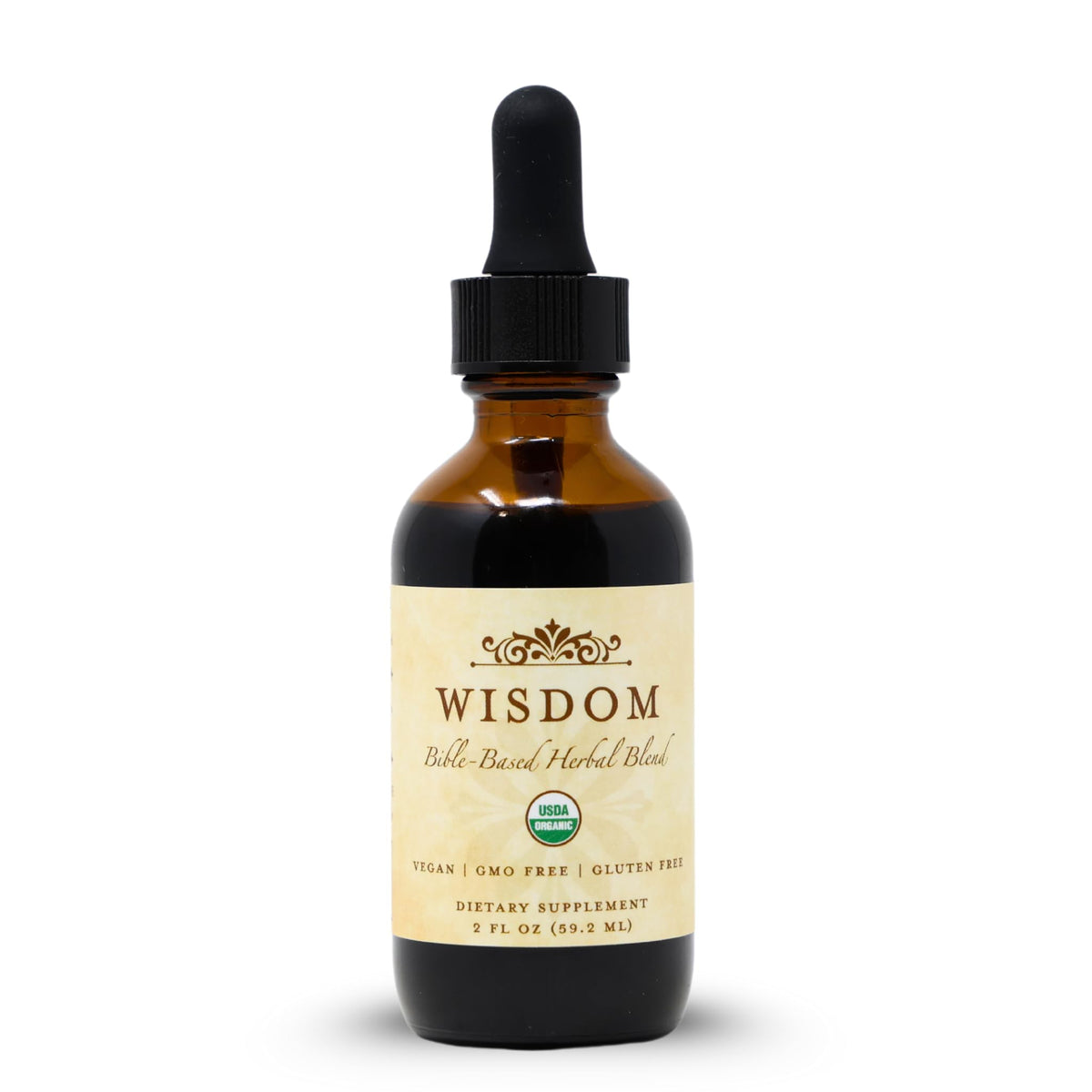 Wisdom Nutrition organic turmeric-frankincense-myrrh bottle highlights energizing herbal vitality.