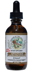 Wisdom of the Ages Advantage Liquid Concentrate bottle supports immune health when mixed with tea.