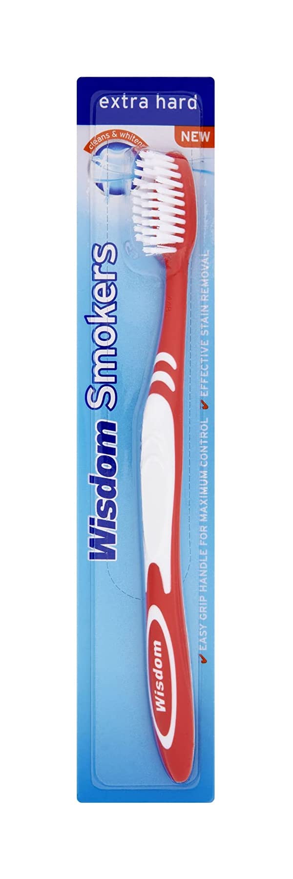 Close-up of extra-hard bristles and ergonomic handle