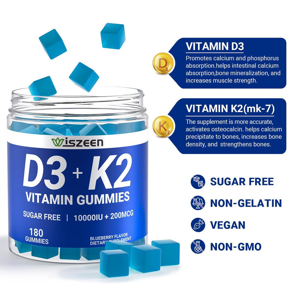 Nutrition facts panel for Wiszeen D3 K2 Gummies