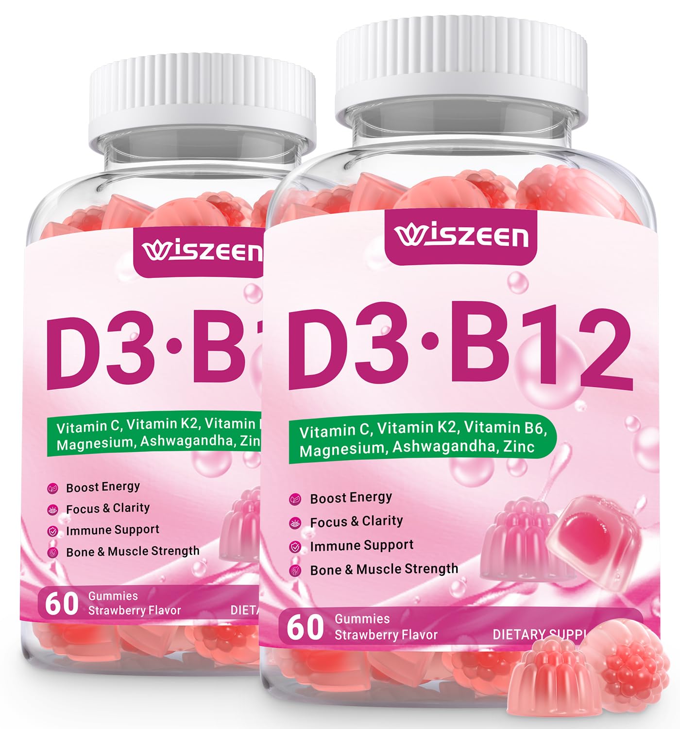 Hero image of Wiszeen Vitamin D3 B12 Gummies