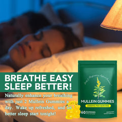 WHLH & WELL-BEING Mullein Leaf Gummies bottle label close-up