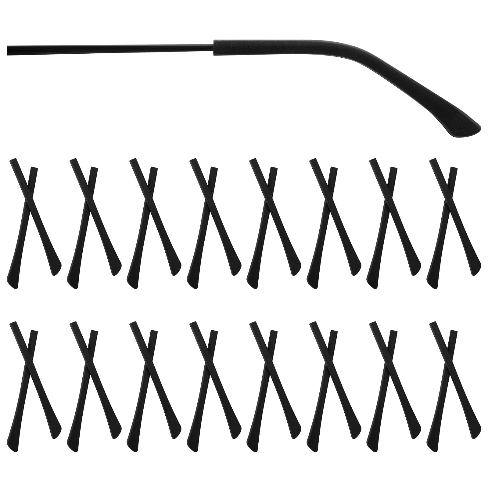 WLLHYF 16 pairs replacement temple tips for eyeglasses in black