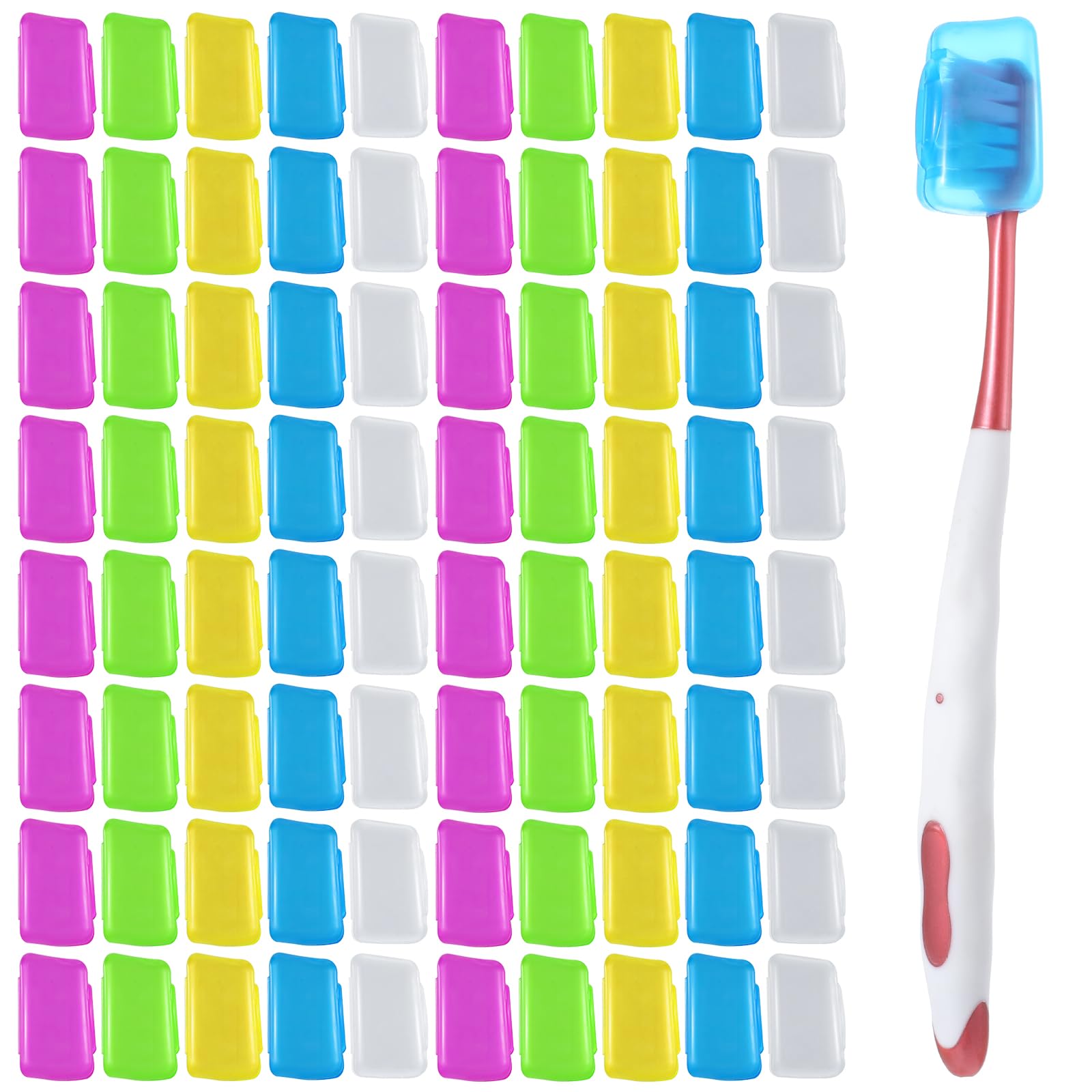 WLLHYF 150-pack travel toothbrush head covers set, transparent and colored