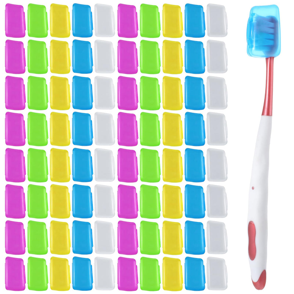 WLLHYF 150-pack travel toothbrush head covers set, transparent and colored