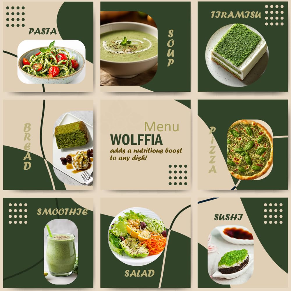 Wolffia globosa sprinkled into a salad