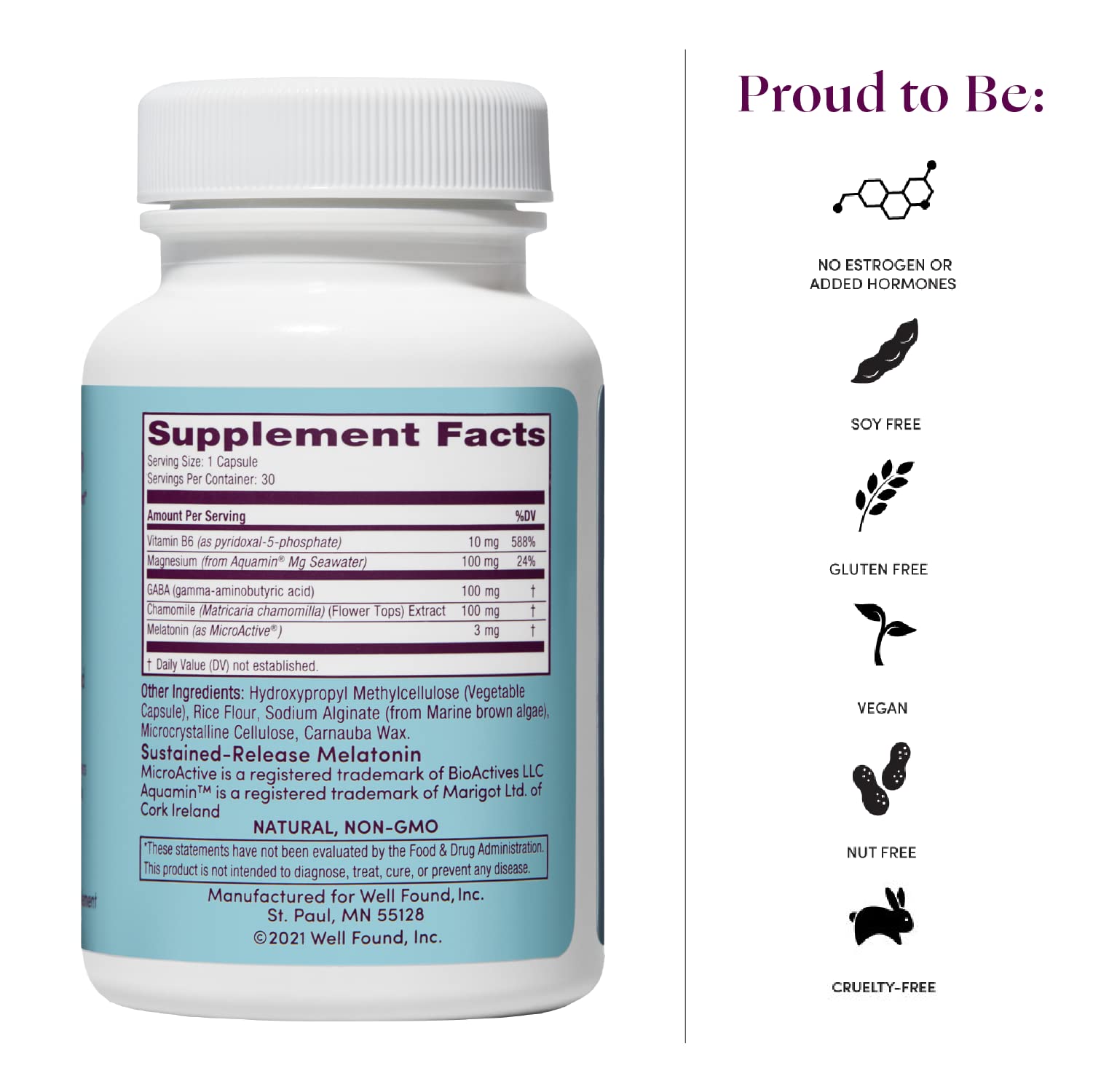 Close-up of Let Me Sleep bottle showing label with Melatonin 3mg