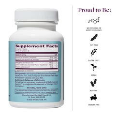 Close-up of Let Me Sleep bottle showing label with Melatonin 3mg