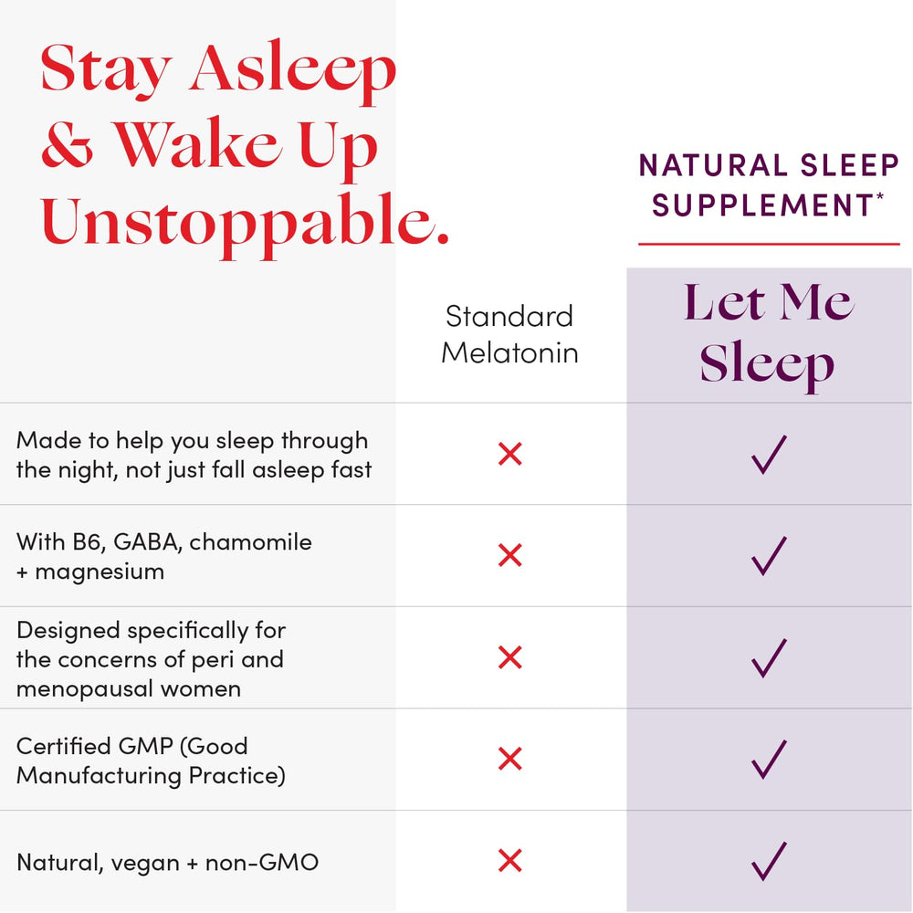 30-capsule bottle highlighting nighttime sleep support for women