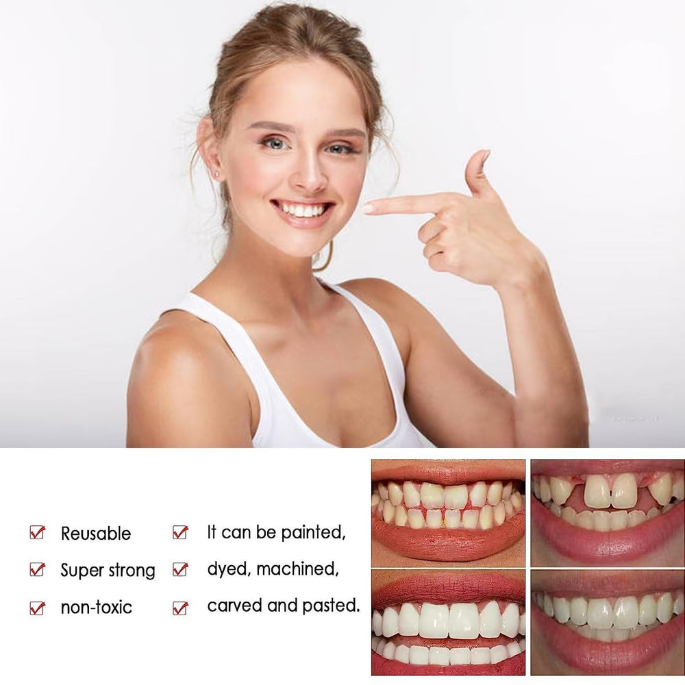 Molded tooth shape being crafted to match natural tooth shade