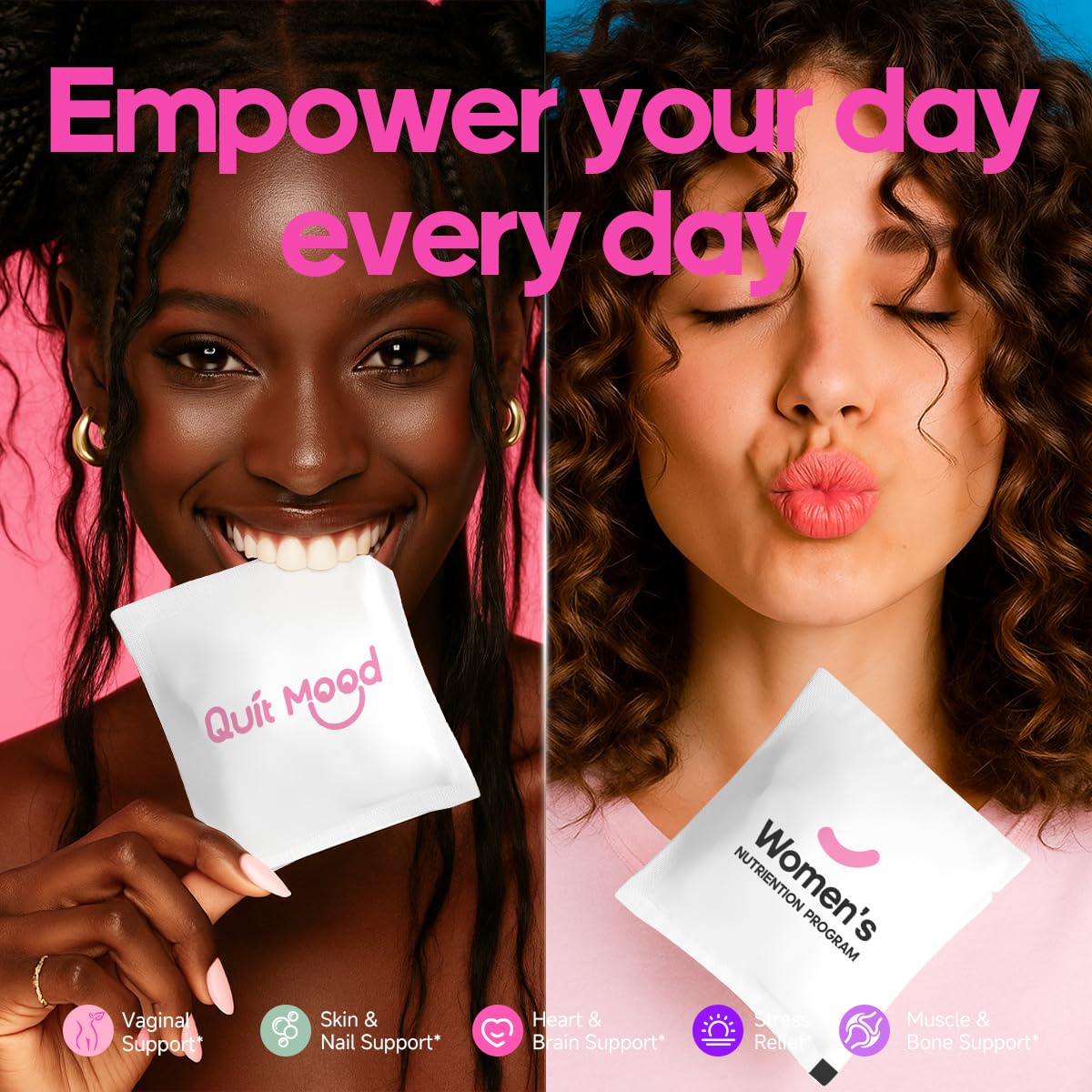 Portable travel-friendly vitamin pouches in a lifestyle setup