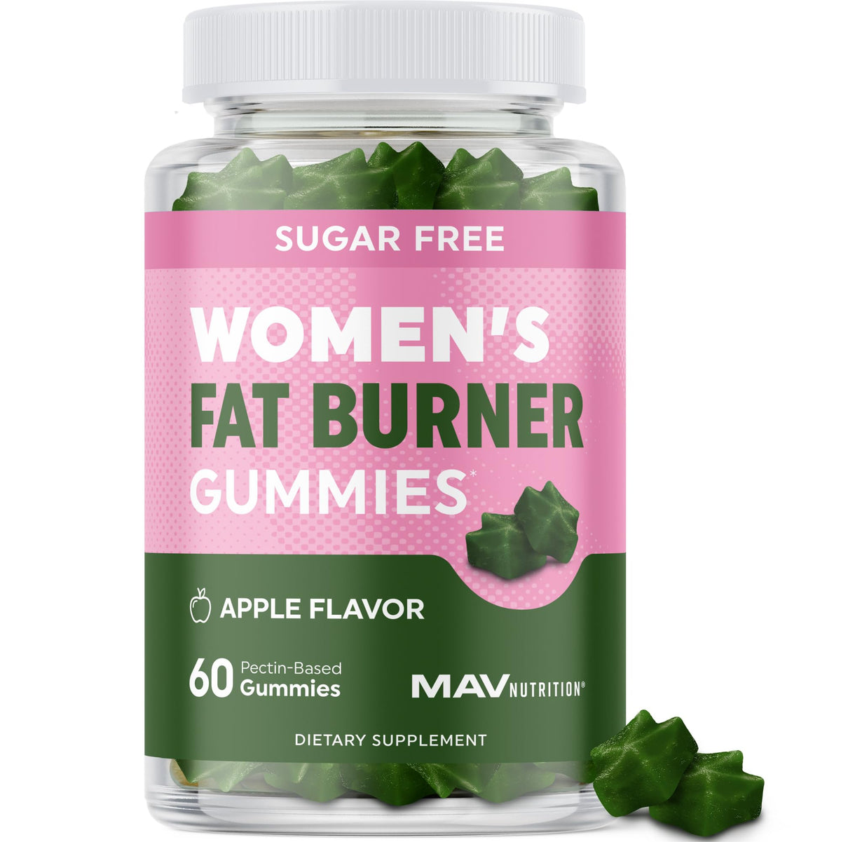 Front view of Women’s Fat Burner Gummies bottle – 60 count