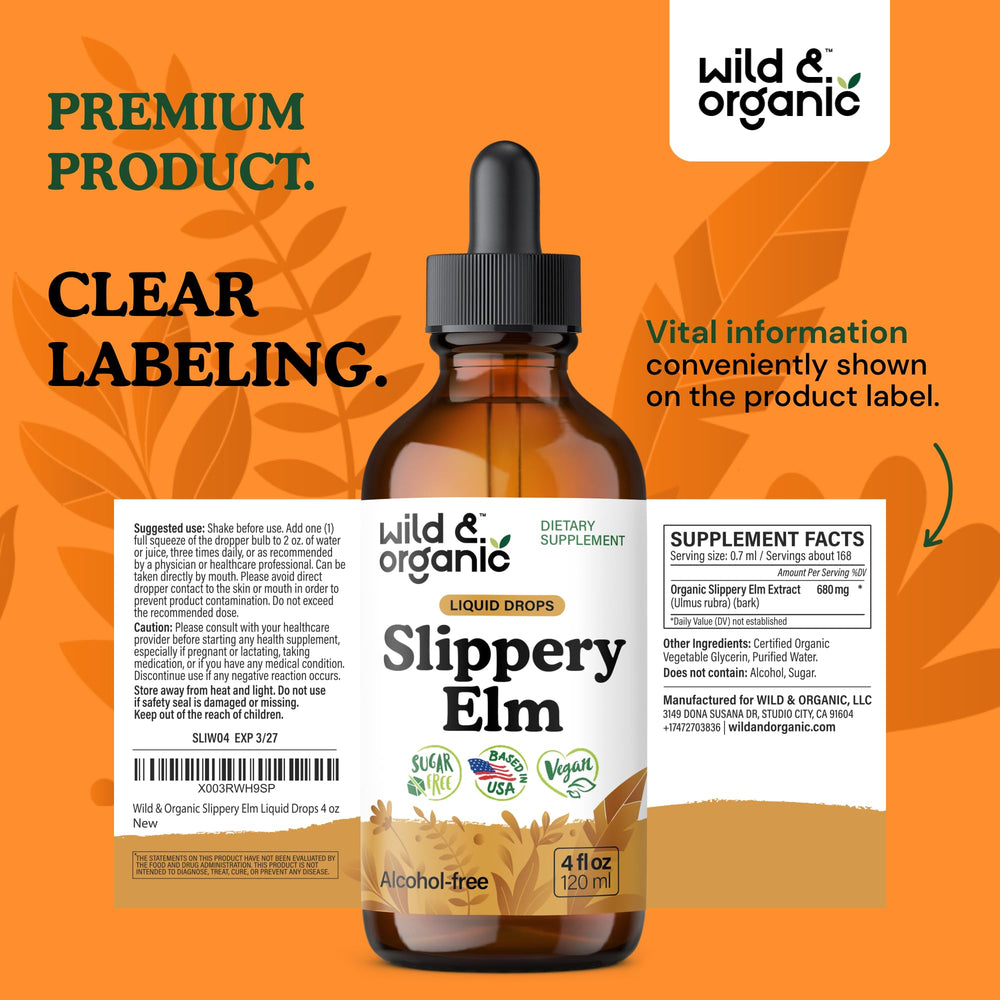 Photo of slippery elm drops for women’s health use