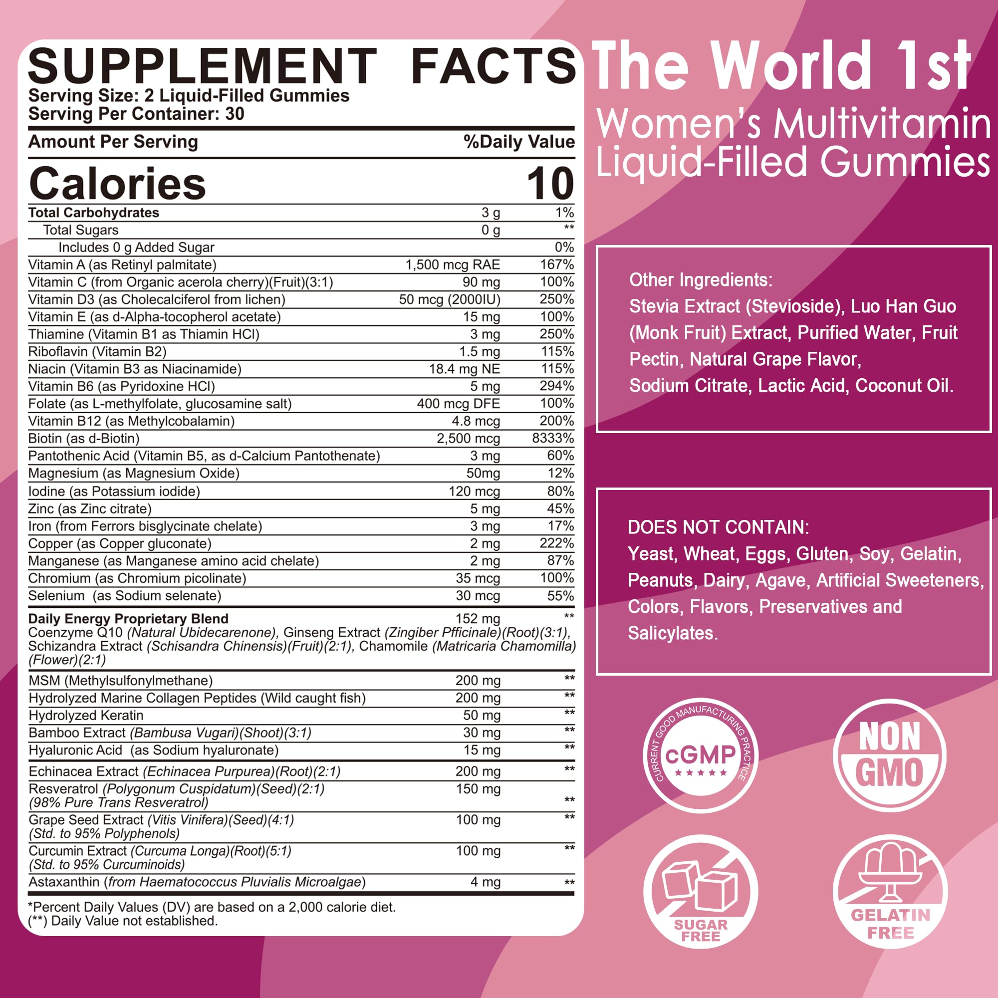 Close-up of sugar-free fruity gummy vitamins