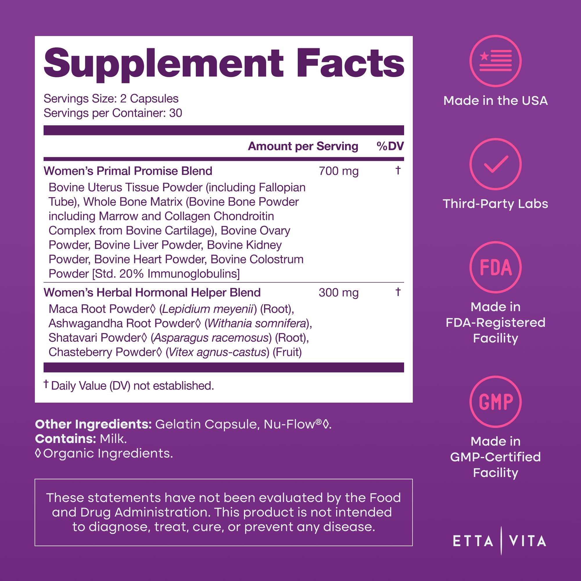 Primal bone matrix and colostrum components in supplement