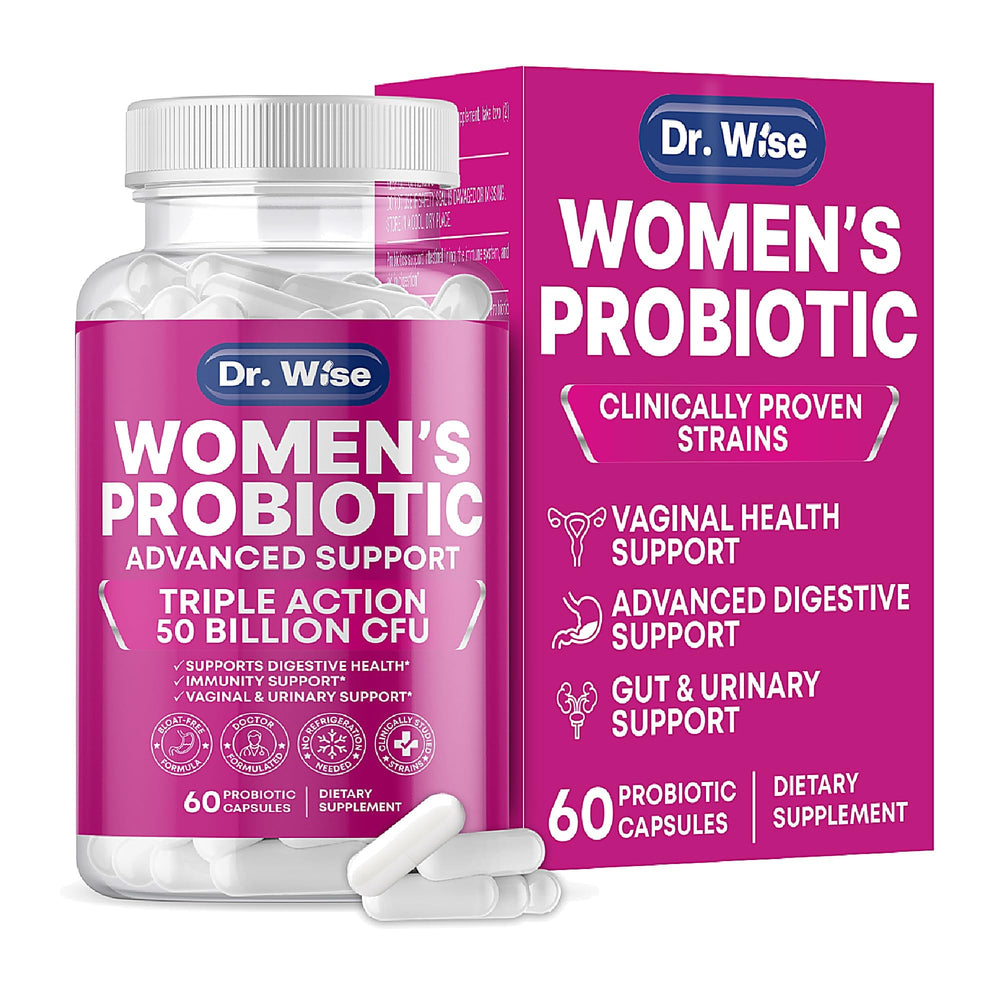 Front label of Women’s Probiotic 50B CFU bottle with 60 capsules