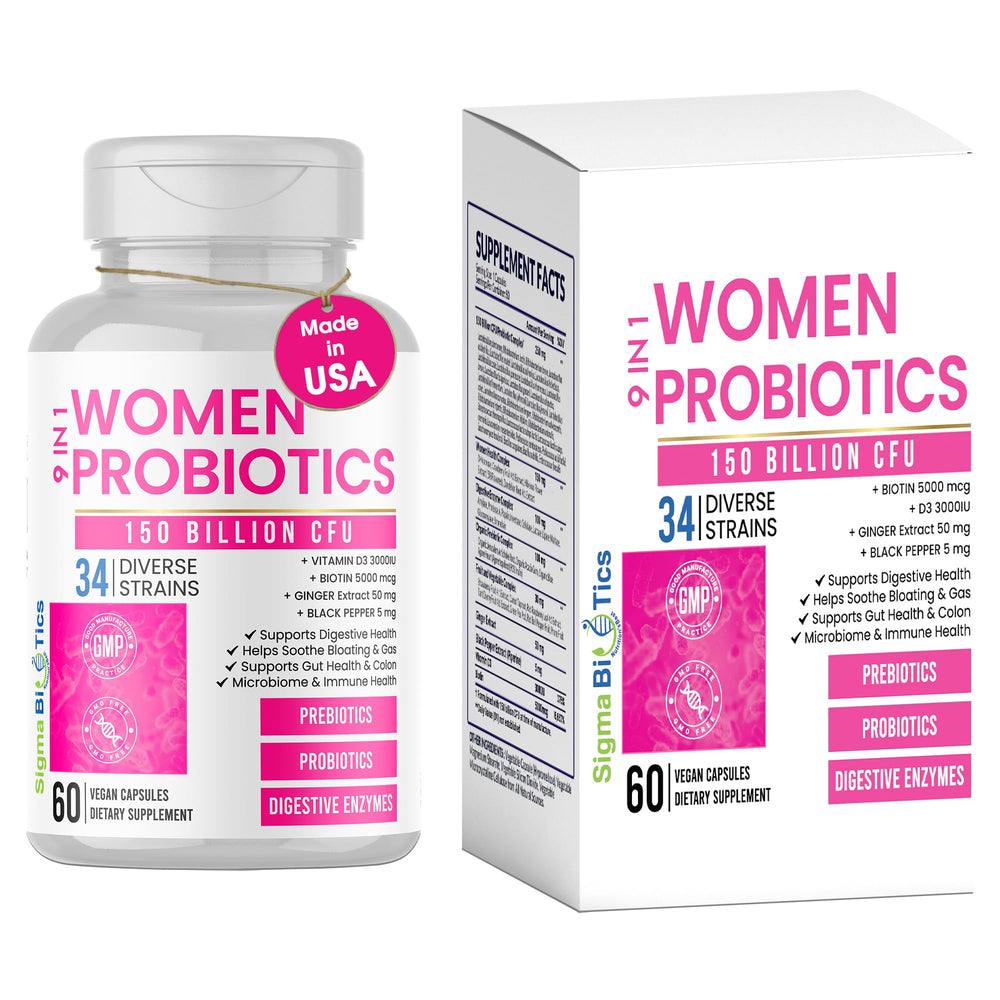 Bottle label showing 150 Billion CFU and 34 strains in 60 vegan capsules.