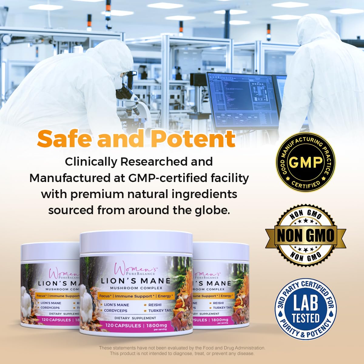 Close-up of 4:1 extract mushroom capsules