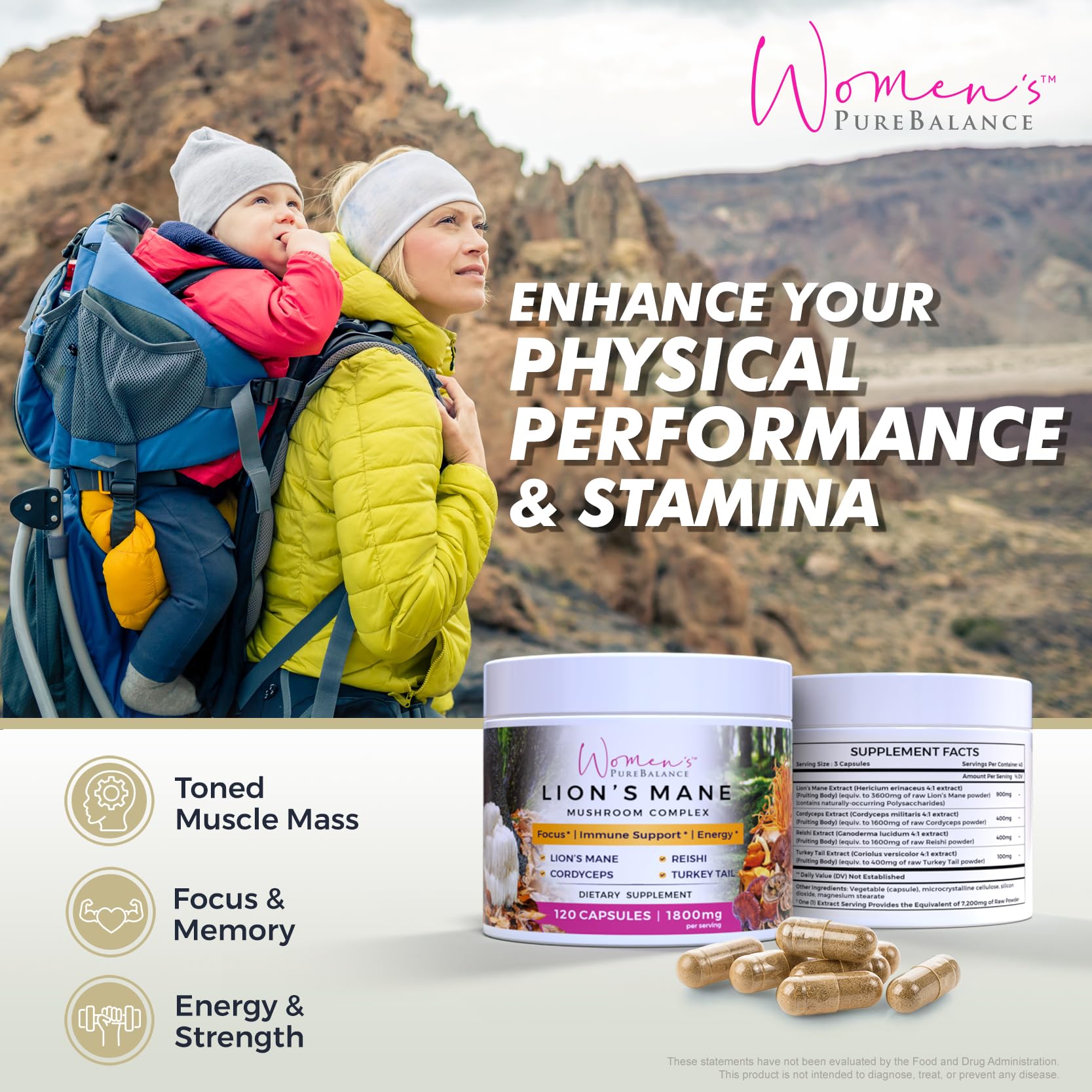 Graphic representing brain health, focus, and energy