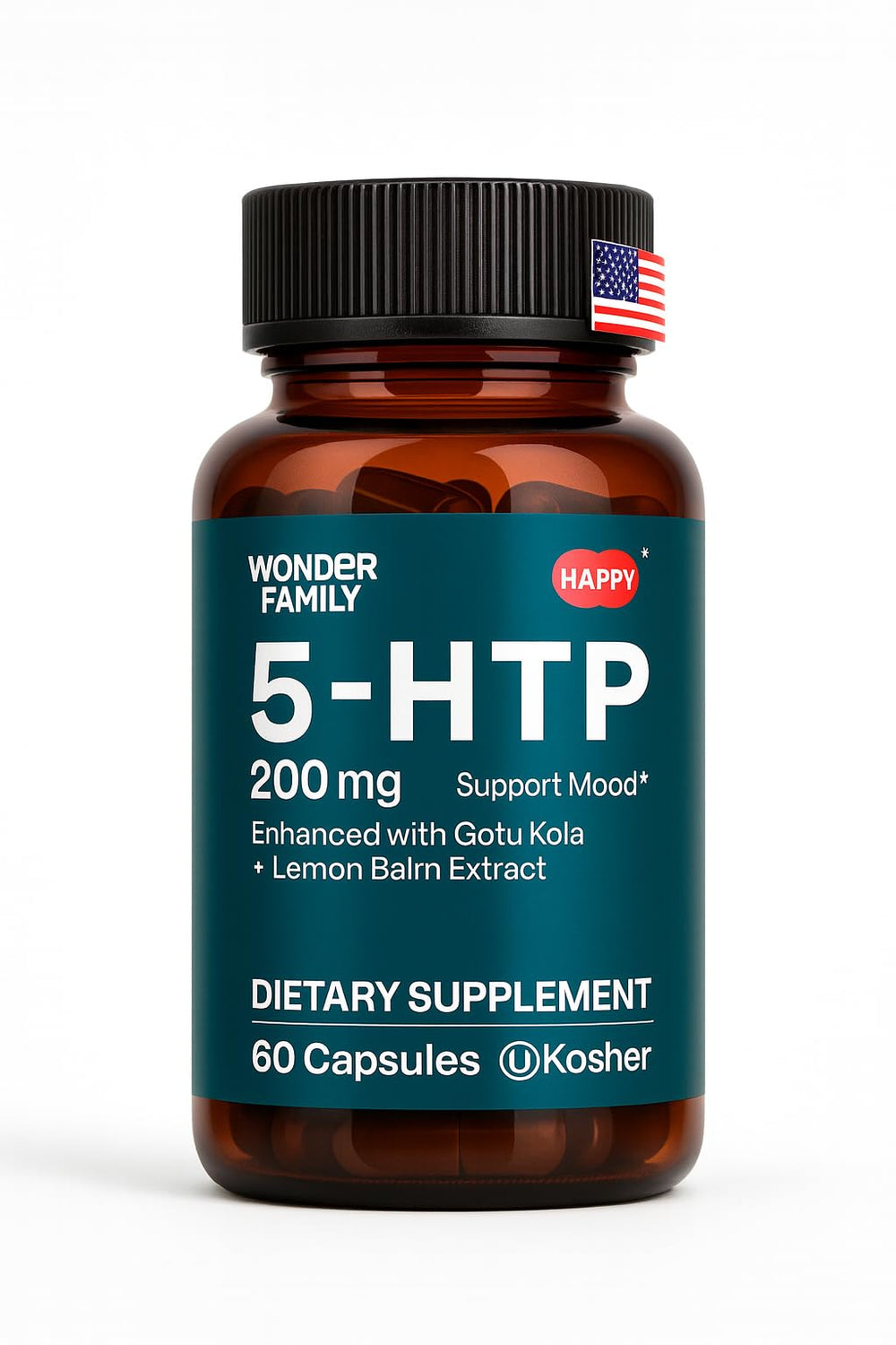 Wonder Family 5-HTP 200mg bottle front view