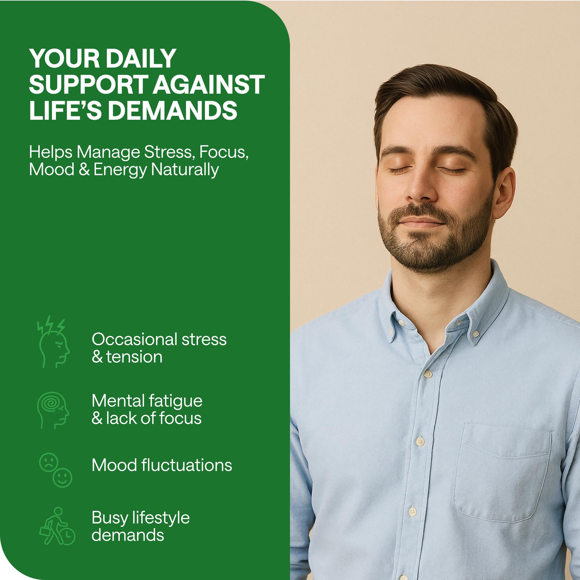 Calm and focused lifestyle concept with serene backdrop