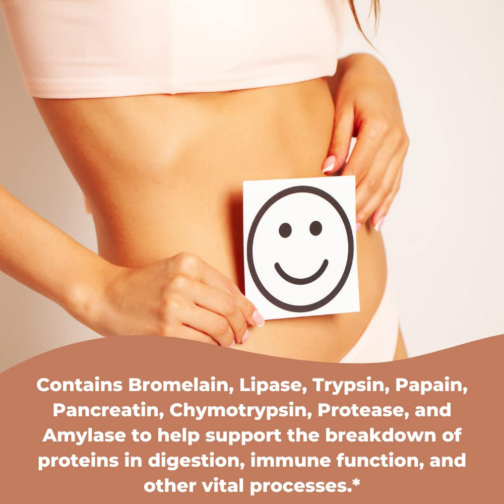 Digestive enzyme components including bromelain, papain, pancreatin