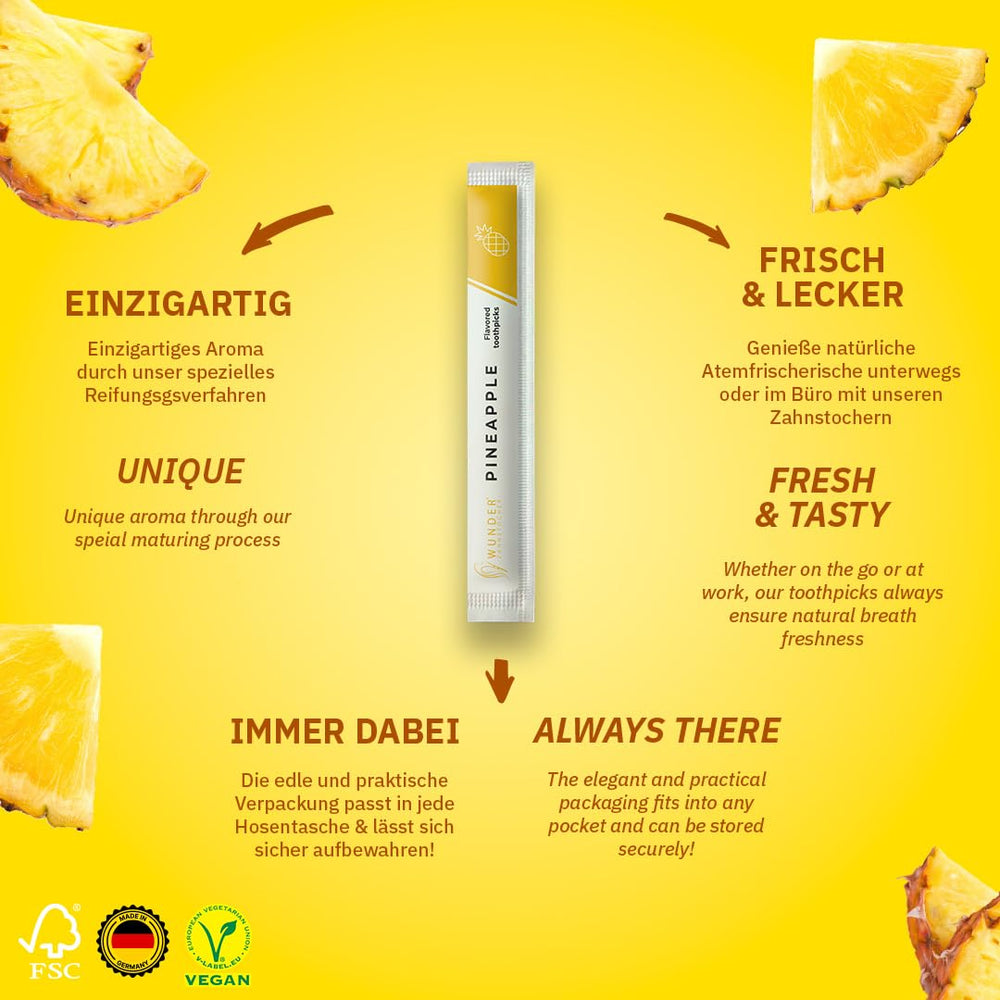 Pineapple flavor toothpicks individually wrapped